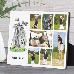 Personalized Monogram Golf Photo Collage Plaque