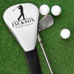 Personalized Monogram Golf Swing Golf Head Cover<br><div class="desc">This design features a golfer swinging a club and has two text fields that you can use to personalize it - perhaps with a name and golf club.</div>