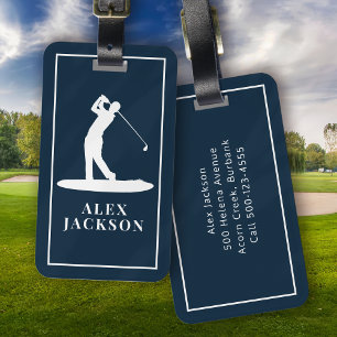 Personalized Monogram Golfer Add Your Logo Luggage Tag