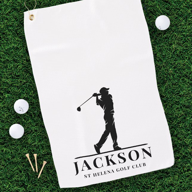 Personalized Monogram Golfer Golf Towel (Creator Uploaded)