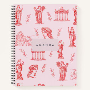 Personalized Monogram Greek Ancient Statue Gifts Notebook