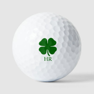 Personalized Monogram Green Clover Golf Balls