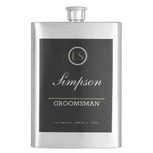 Personalized Monogram Groomsman Gift Hip Flask