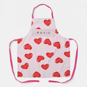 Personalized Monogram Heart Lolipop Valentines Apron