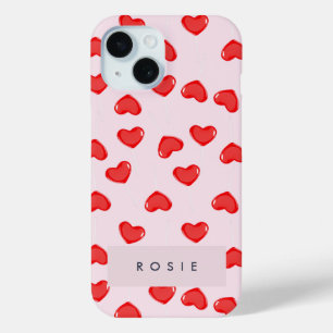 Personalized Monogram Heart Lolipop Valentines iPhone 15 Case