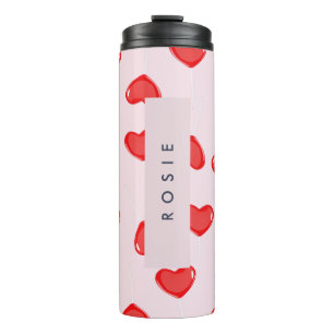 Personalized Monogram Heart Lolipop Valentines Thermal Tumbler