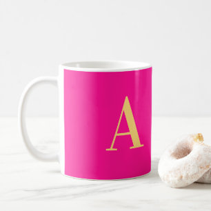 Personalized Monogram Hot Pink Coffee Mug
