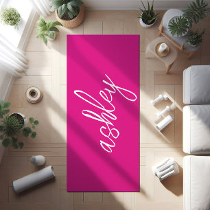 Personalized Monogram Hot Pink Yoga Mat