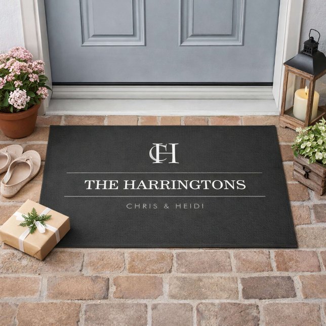 Personalized Monogram Housewarming Gift Dark Grey Doormat (Creator Uploaded)