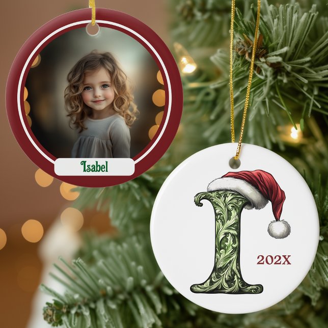  Personalized Monogram I Christmas Ornament (Creator Uploaded)