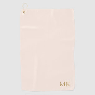 Personalized Monogram Initial Blush Gold Modern Golf Towel
