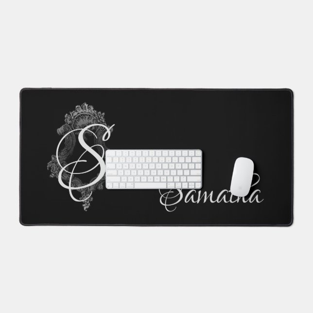 Personalized Monogram Initial Desk Mat (Keyboard & Mouse)