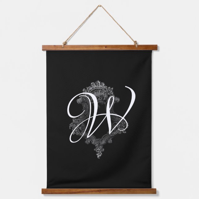 Personalized Monogram Initial  Hanging Tapestry (Front)