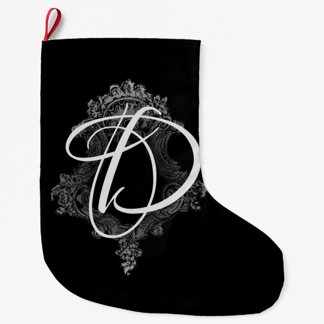 Personalized Monogram Initial  Large Christmas Stocking (Front)