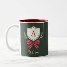 Personalized Monogram Initial Name Bow Christmas