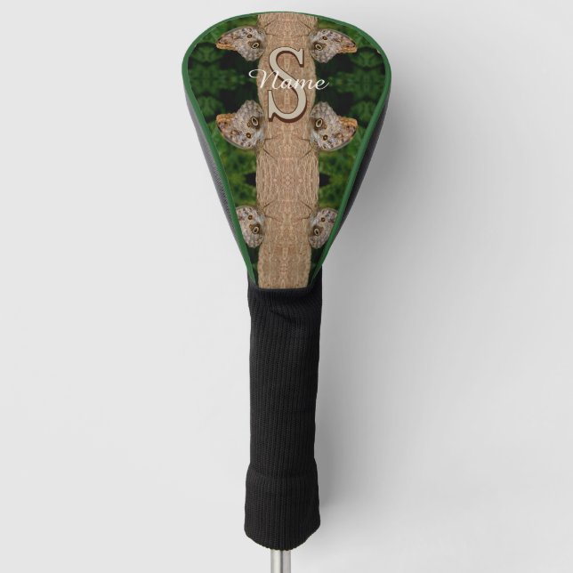 Personalized Monogram Initial Name Butterfly Art Golf Head Cover (Front)