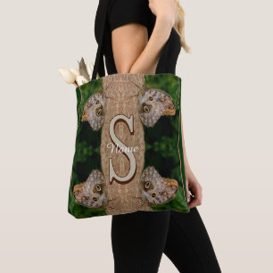 Personalized Monogram Initial Name Butterfly Art Tote Bag