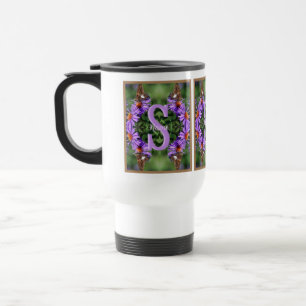 Personalized Monogram Initial Name Butterfly Art Travel Mug