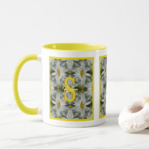 Personalized Monogram Initial Name Daisy Art Mug