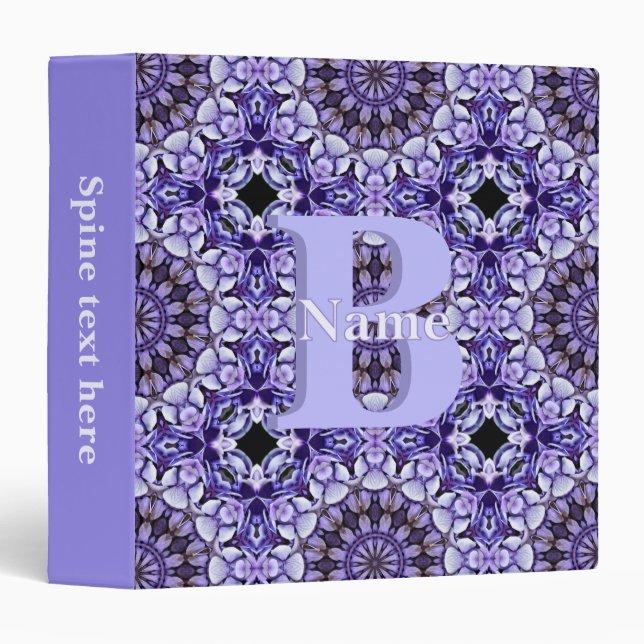Personalized Monogram Initial Name Floral Art Binder (Front/Spine)