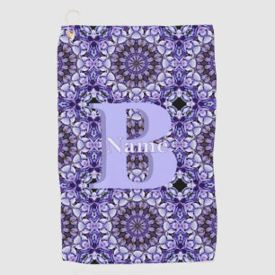 Personalized Monogram Initial Name Floral Art Golf Towel