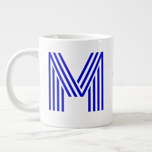 Personalized Monogram Initial & Name | Large Jumbo Coffee Mug (Left)