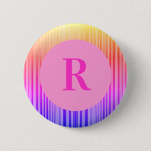 Personalized Monogram Initial Pink Ombre 2 Inch Round Button