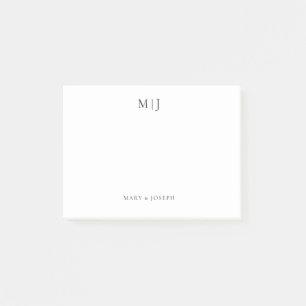 Personalized Monogram Initials Black Typography Post-it Notes