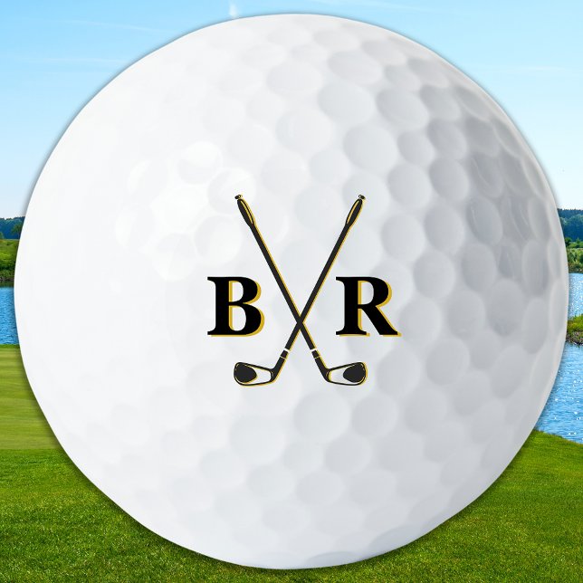 Personalized Monogram Initials Elegant Golfer Golf Balls (Creator Uploaded)