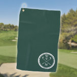 Personalized Monogram Initials Emerald Green Golf Towel<br><div class="desc">Personalize the initials to create a unique emerald green monogrammed golf gift. Designed by Thisisnotme©</div>