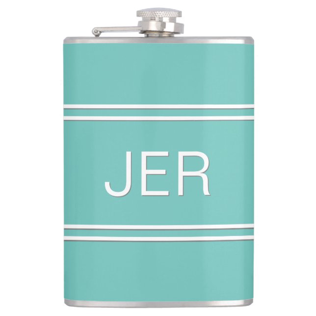 Personalized Monogram Initials Minimalist Simple  Hip Flask (Front)
