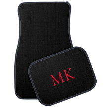 Personalized Monogram Initials Modern Black Red