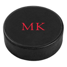 Personalized Monogram Initials Modern Black Red