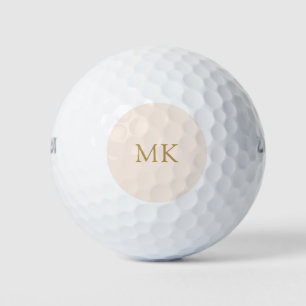 Personalized Monogram Initials Modern Blush Gold Golf Balls