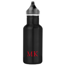 Personalized Monogram Initials Modern Red Black