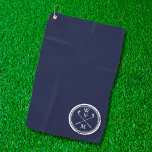 Personalized Monogram Initials Navy Blue Golf Towel<br><div class="desc">Personalize the initials to create a navy blue monogrammed golf gift. Designed by Thisisnotme©</div>