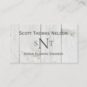Personalized Monogram Initials Rustic Business Card