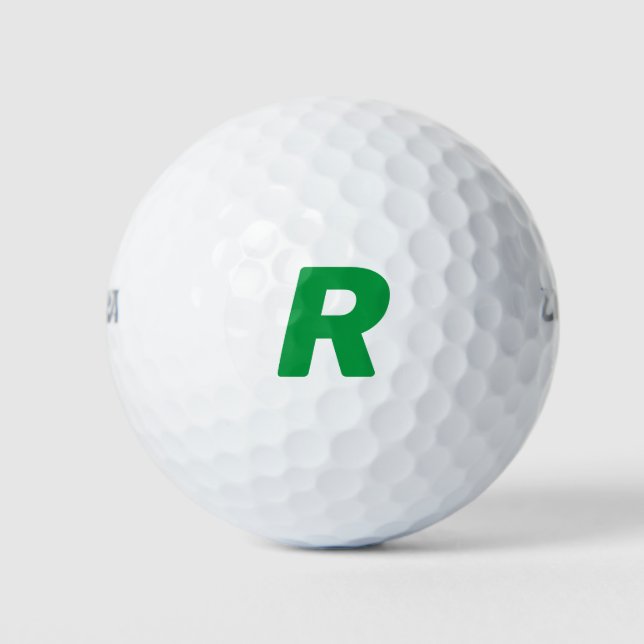 Personalized Monogram Initials Yellow Green Custom Golf Balls (Front)