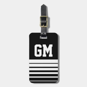 Personalized monogram intitial luggage tag for men