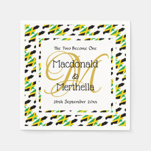 Personalized Monogram Jamaica Flag Napkin