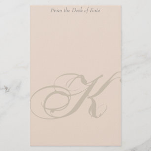 Personalized Monogram K Stationery