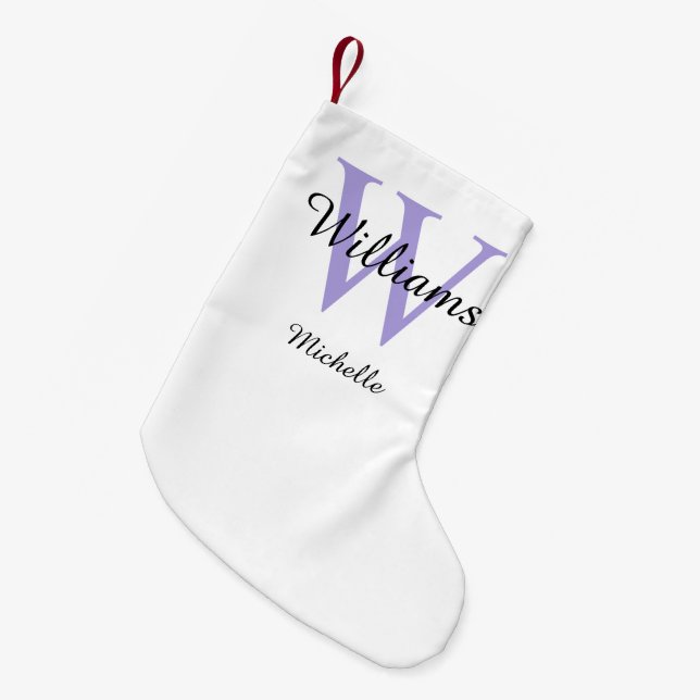 Personalized Monogram Lavender Small Christmas Stocking (Front (Hanging))