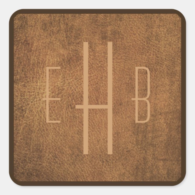 Personalized Monogram Leather Image Stickers (Front)