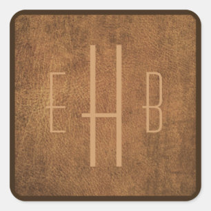Personalized Monogram Leather Image Stickers