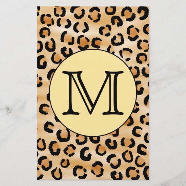 Personalized Monogram Leopard Print Pattern. (Front)