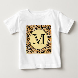 Personalized Monogram Leopard Print Pattern. Baby T-Shirt
