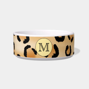 Personalized Monogram Leopard Print Pattern. Bowl