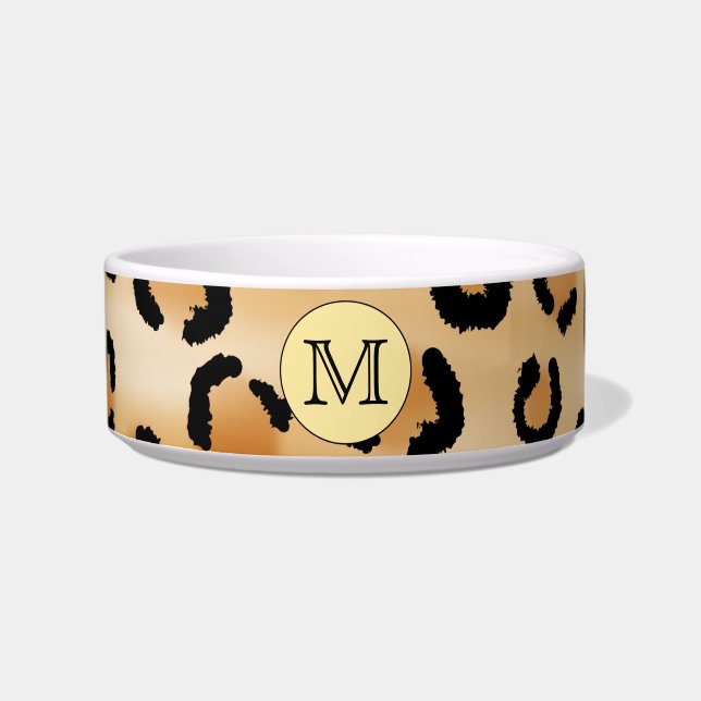 Personalized Monogram Leopard Print Pattern. Bowl (Front)