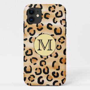 Personalized Monogram Leopard Print Pattern. iPhone 11 Case