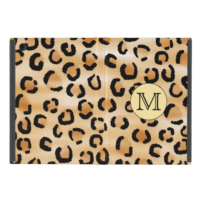 Personalized Monogram Leopard Print Pattern. iPad Mini Cover (Outside)